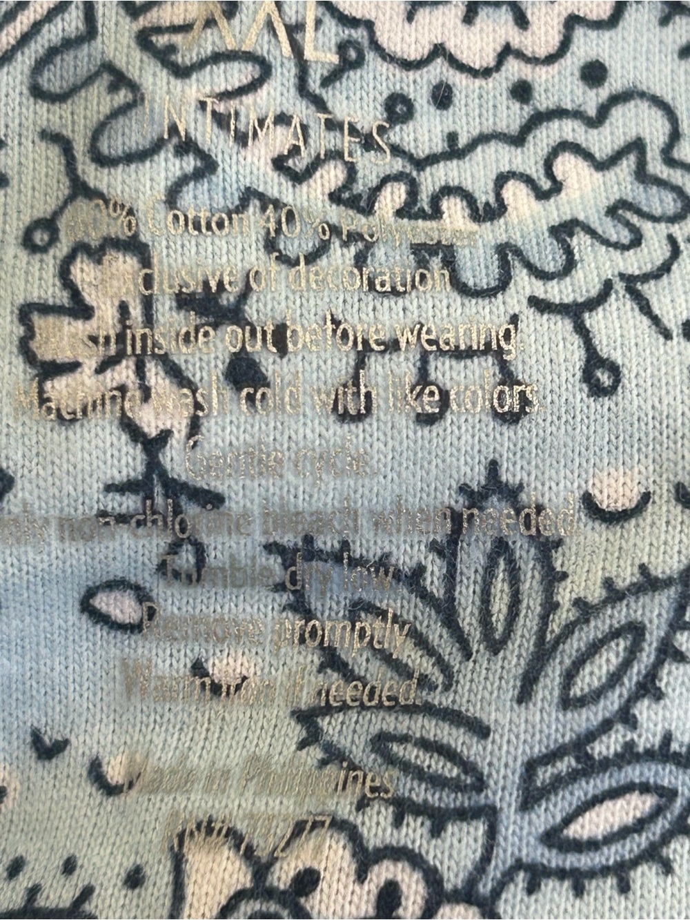 Croft & Barrows Nite Gown Sleep Shirt Paisley Blue SZ XXL NWT Pajamas Cottagecor - Picture 5 of 12